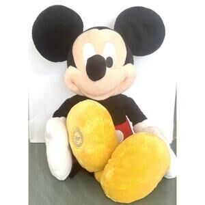 Disney Store Mickey Mouse Plush 17” Classic Stuffed Animal Soft Toy Red Shorts
